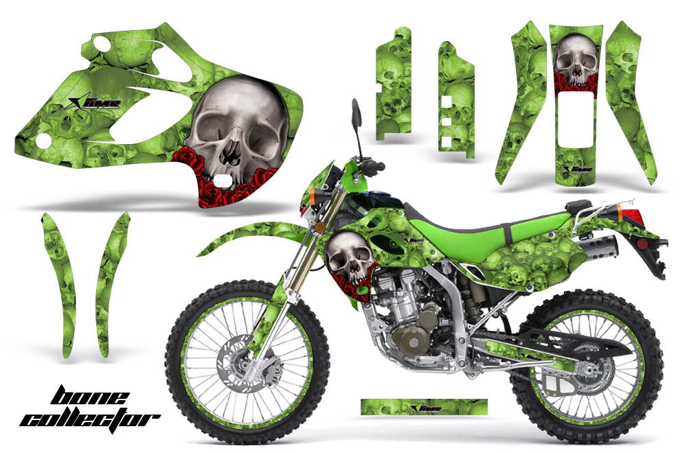 Kawasaki KLX 250 98 03 DTRACKER Graphics Kit Bones G NPs